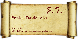 Petki Tanázia névjegykártya